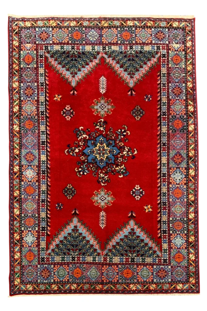 Authentic Hand Knotted Vintage Hamidoun Wool Area Rug 10.3 X 6.10 Ft