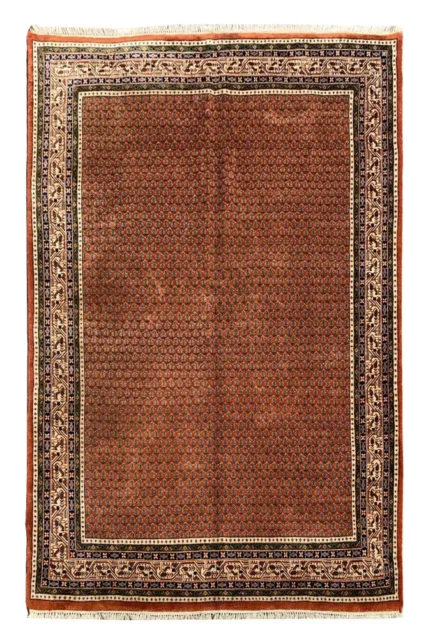 Authentic Hand Knotted Vintage Badam Gul Mir Wool Area Rug 7.10 X 5.5 Ft (426 Ger)
