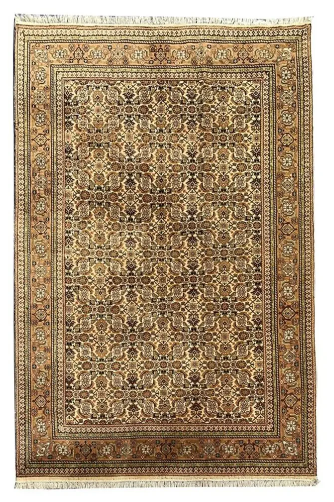 Hand Knotted Vintage Basheeri Wool Area Rug 9.6 X 6.6 Ft (423 Ger)