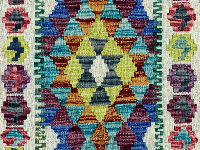 New Afghan Chobi Hand Woven Veg Dyed Wool Kilim Area Rug 4.3 x 2.10 Ft (1762 HM) - Image 5