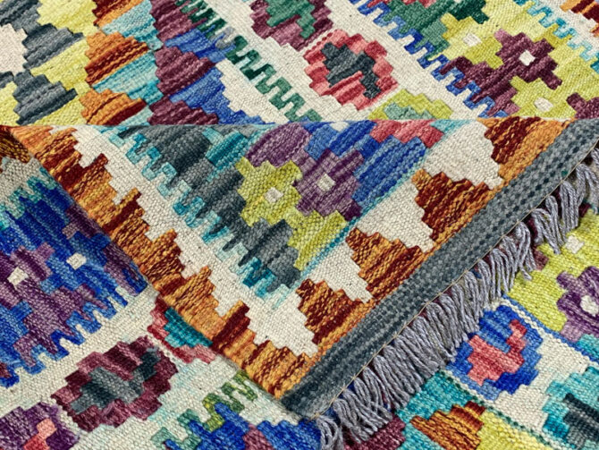 New Afghan Chobi Hand Woven Veg Dyed Wool Kilim Area Rug 4.3 x 2.10 Ft (1762 HM) - Image 6