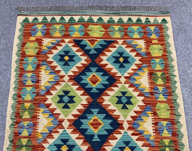 New Afghan Chobi Hand Woven Veg Dyed Wool Kilim Area Rug 5.1 x 3.3 Ft (1779 HM) - Image 4