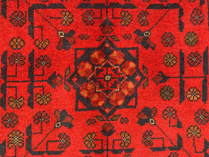 Authentic Hand Knotted Afghan Khal Muhammadi Wool Area Rug 4.10 X 3.5 Ft (781 HM) - Image 6