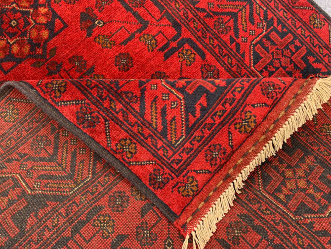 Authentic Hand Knotted Afghan Khal Muhammadi Wool Area Rug 4.10 X 3.5 Ft (781 HM) - Image 7