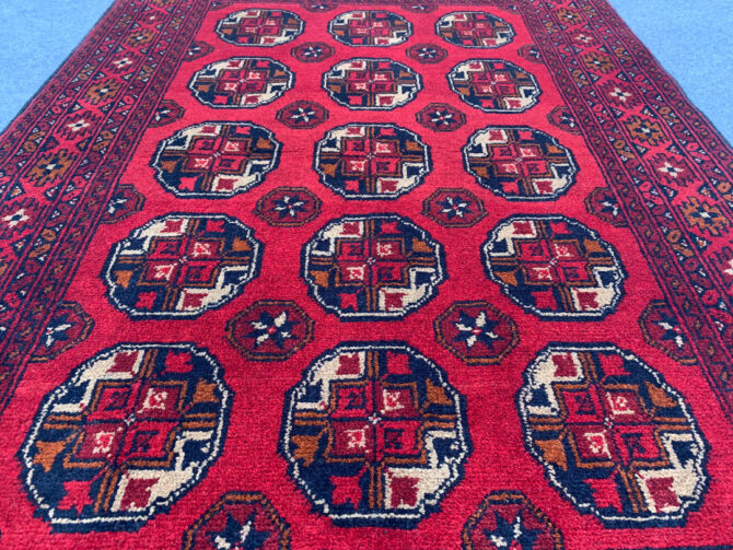 Authentic Hand Knotted Afghan Khal Muhammadi Wool Area Rug 4.9 X 3.4 Ft (811 HM) - Image 3