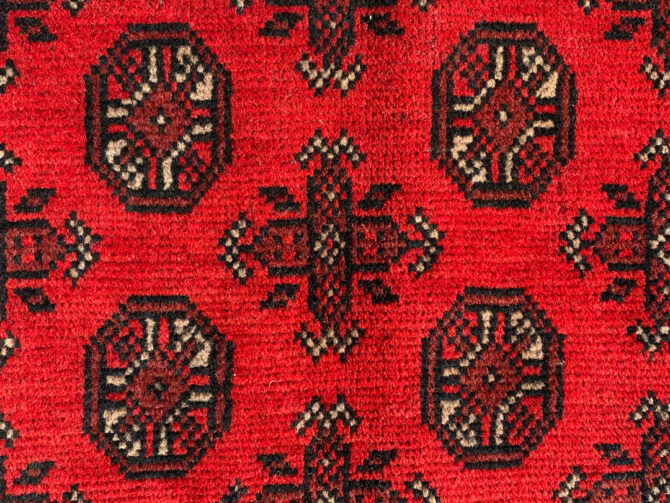 Authentic Hand Knotted Vintage Afghan Turkmen Moori Wool Area Rug 7.11 X 5.5 Ft (422 Ger) - Image 6