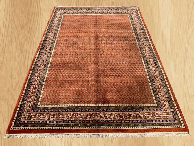 Authentic Hand Knotted Vintage Badam Gul Mir Wool Area Rug 7.10 X 5.5 Ft (426 Ger) - Image 2