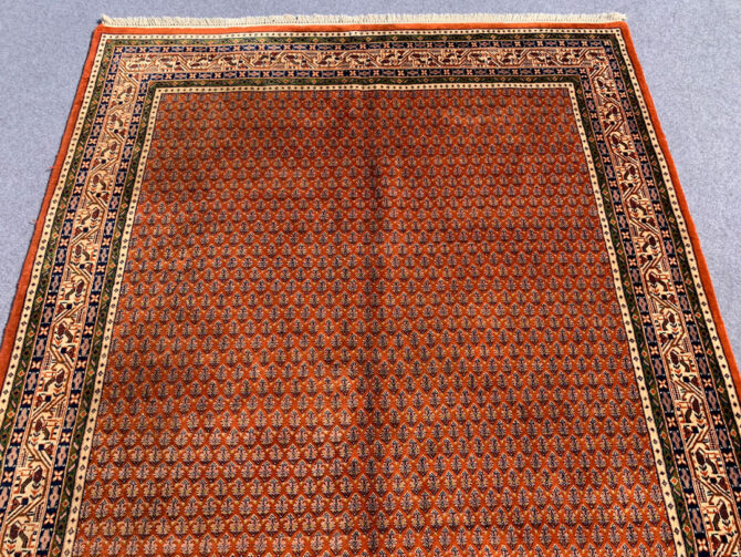 Authentic Hand Knotted Vintage Badam Gul Mir Wool Area Rug 7.10 X 5.5 Ft (426 Ger) - Image 5