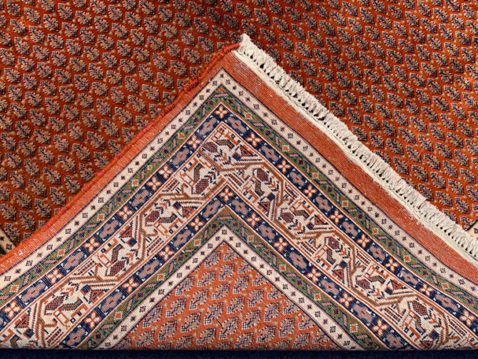Authentic Hand Knotted Vintage Badam Gul Mir Wool Area Rug 7.10 X 5.5 Ft (426 Ger) - Image 8
