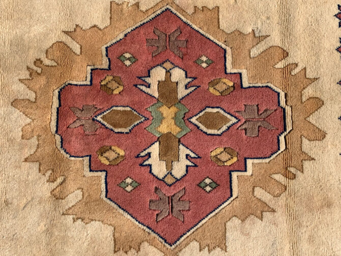 Authentic Hand Knotted Vintage Turkish Wool Area Rug 9.10 X 6.10 Ft - Image 6