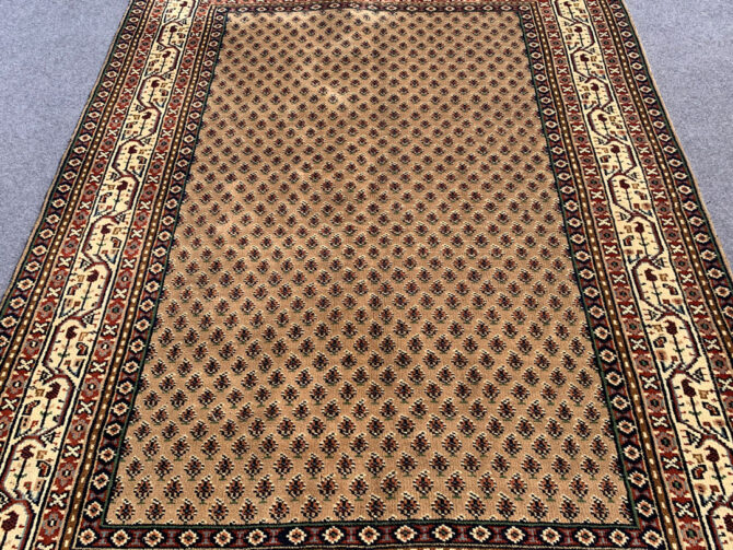 Authentic Hand Knotted Vintage Badam Gull Mir Wool Area Rug 7.9 X 5.6 Ft (440 Ger) - Image 4