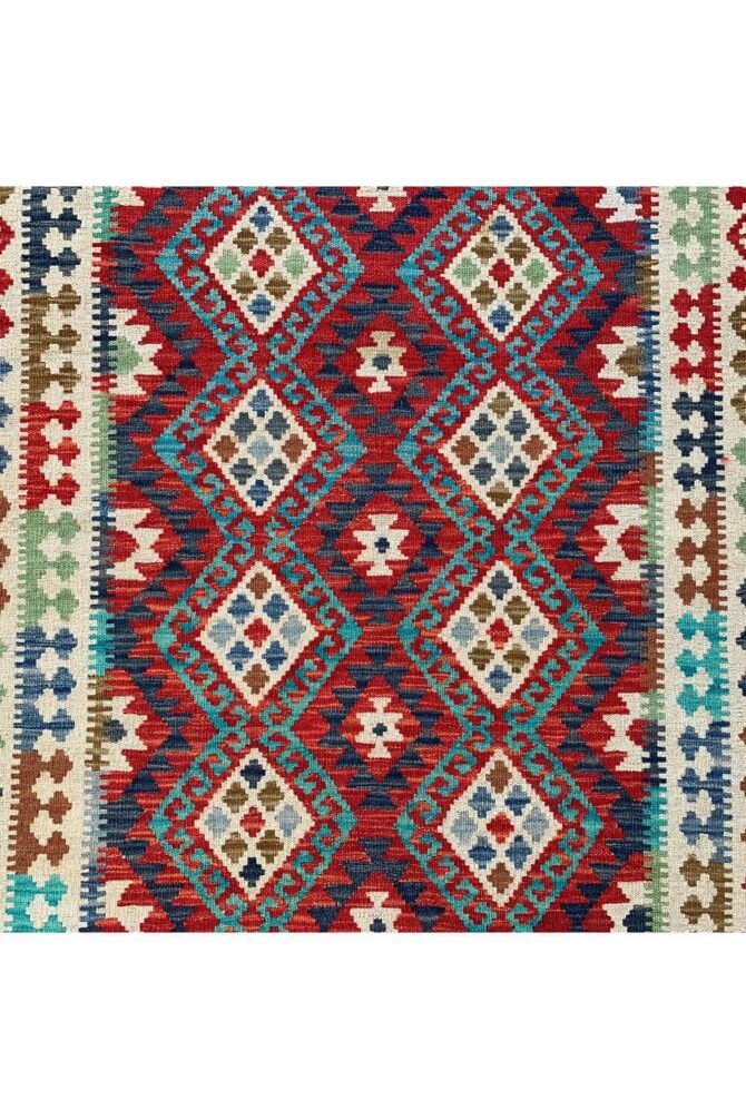 New Afghan Chobi Hand Woven Veg Dyed Wool Kilim Area Rug 5.0 x 3.3 Ft (1816 HM) - Image 5