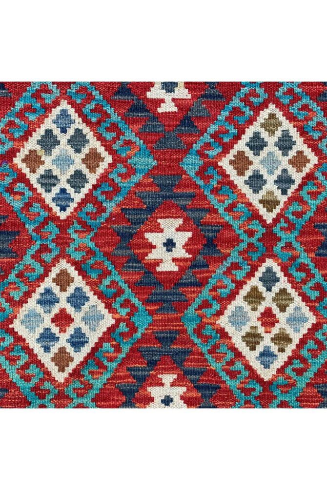 New Afghan Chobi Hand Woven Veg Dyed Wool Kilim Area Rug 5.0 x 3.3 Ft (1816 HM) - Image 6