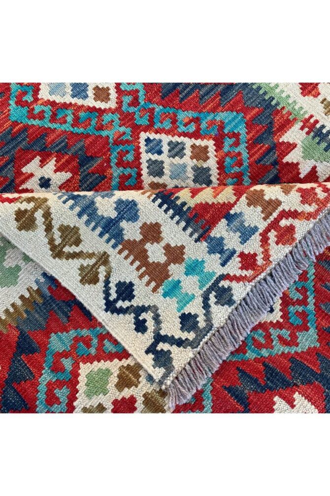 New Afghan Chobi Hand Woven Veg Dyed Wool Kilim Area Rug 5.0 x 3.3 Ft (1816 HM) - Image 7