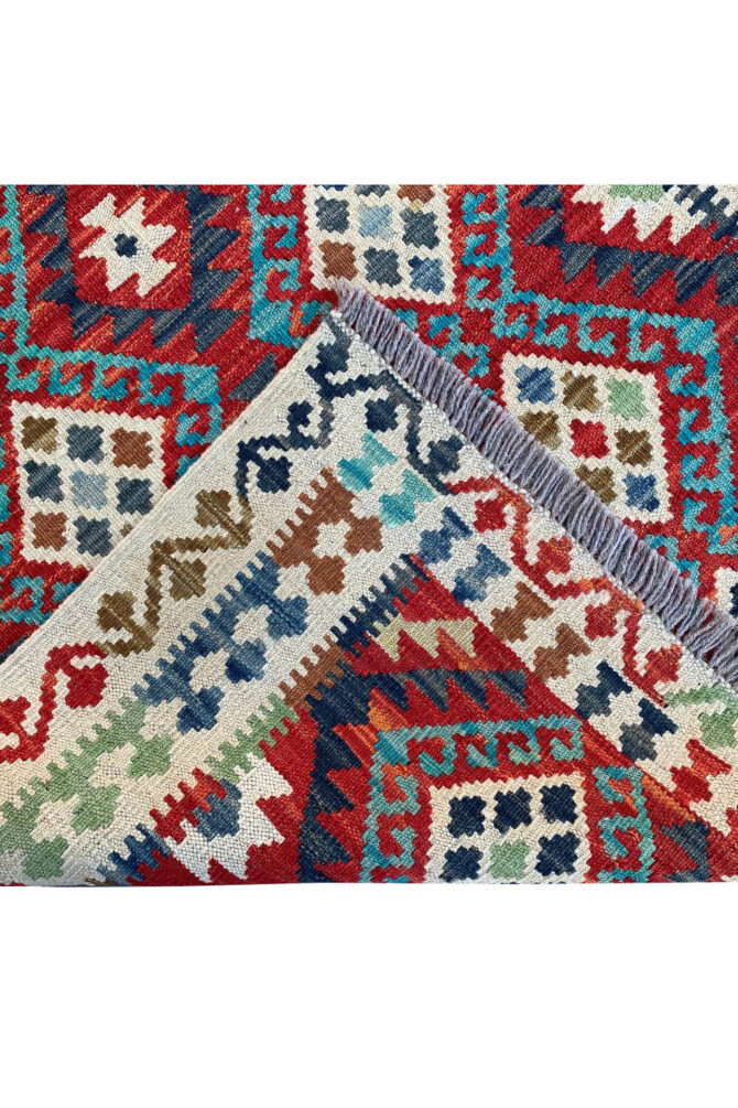 New Afghan Chobi Hand Woven Veg Dyed Wool Kilim Area Rug 5.0 x 3.3 Ft (1816 HM) - Image 8