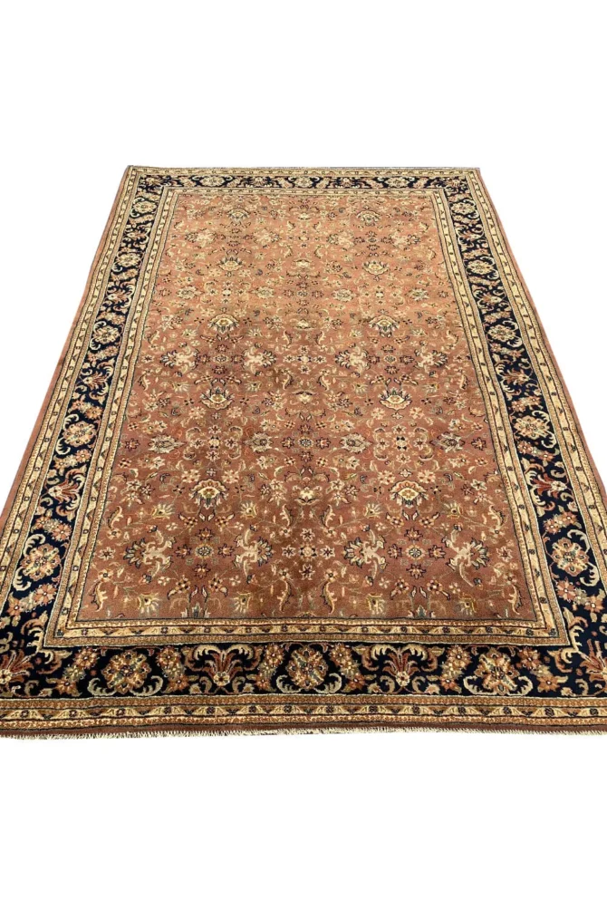 Authentic Hand Knotted Vintage Indo Wool Area Rug 9.8 X 6.5 Ft - Image 3