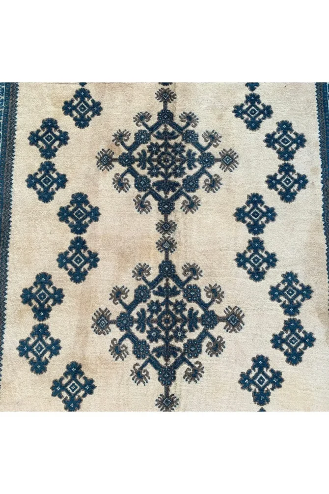 Authentic Hand Knotted Vintage Morocco Wool Area Rug 9.5 X 6.7 Ft - Image 6