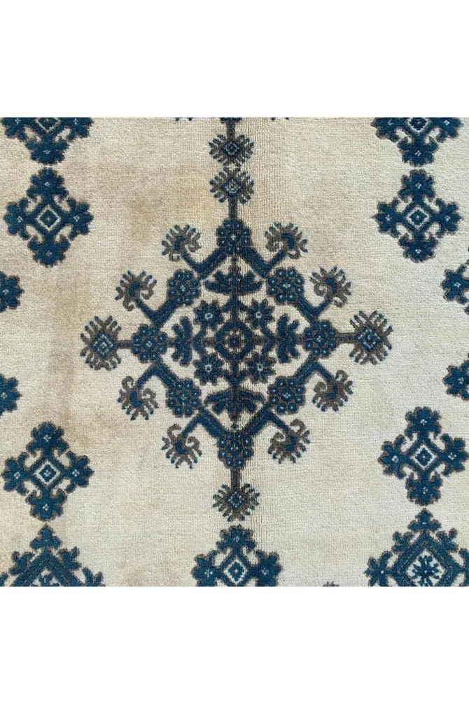 Authentic Hand Knotted Vintage Morocco Wool Area Rug 9.5 X 6.7 Ft - Image 7