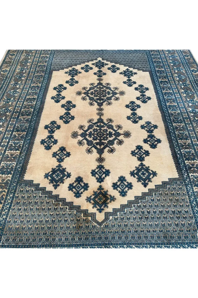 Authentic Hand Knotted Vintage Morocco Wool Area Rug 9.5 X 6.7 Ft - Image 4