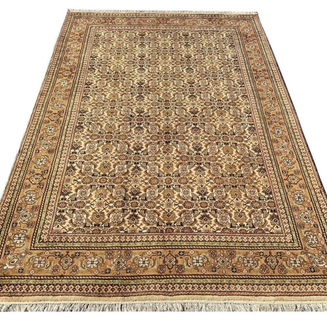 Hand Knotted Vintage Basheeri Wool Area Rug 9.6 X 6.6 Ft (423 Ger) - Image 4