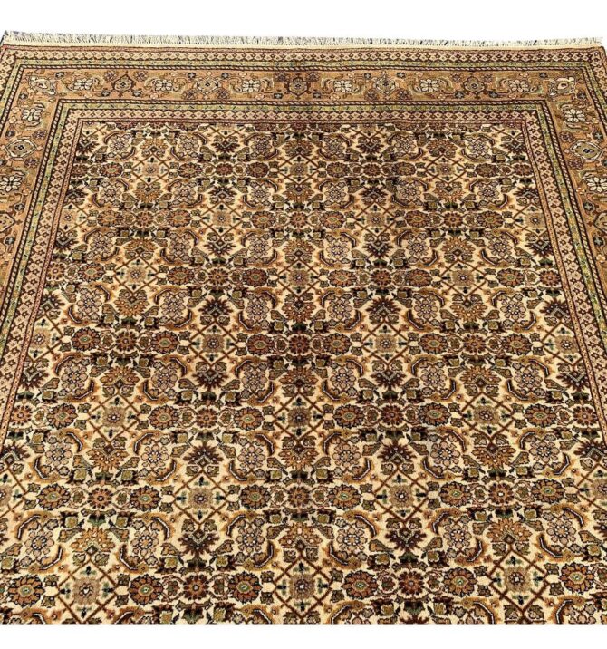 Hand Knotted Vintage Basheeri Wool Area Rug 9.6 X 6.6 Ft (423 Ger) - Image 7