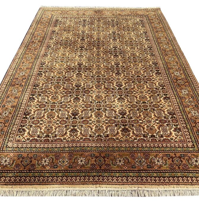Hand Knotted Vintage Basheeri Wool Area Rug 9.6 X 6.6 Ft (423 Ger) - Image 5