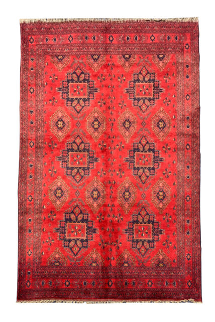 Authentic Hand Knotted Afghan Khal Muhammadi Wool Area Rug 9.3 X 6.5 Ft (868 HM)