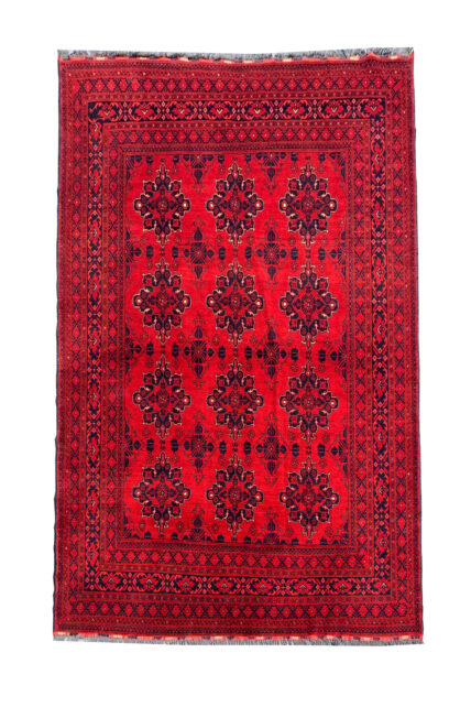 Authentic Hand Knotted Afghan Khal Muhammadi Wool Area Rug 9.2 X 6.7 Ft (870 HM)