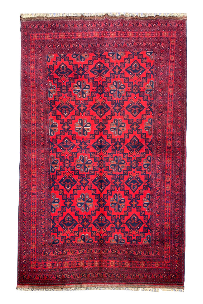 Authentic Hand Knotted Afghan Khal Muhammadi Wool Area Rug 9.6 X 6.5 Ft (873 HM)
