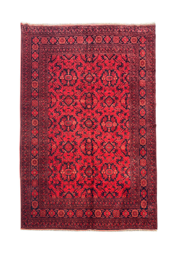 Authentic Hand Knotted Afghan Khal Muhammadi Wool Area Rug 9.5 X 6.8 Ft (877 HM)