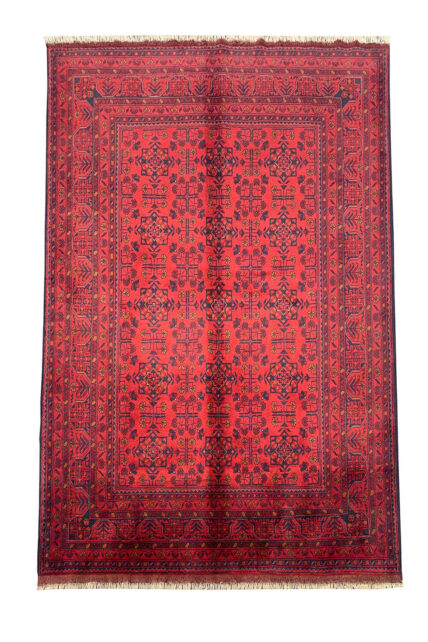 Authentic Hand Knotted Afghan Khal Muhammadi Wool Area Rug 7.7 X 5.8 Ft (859 HM)