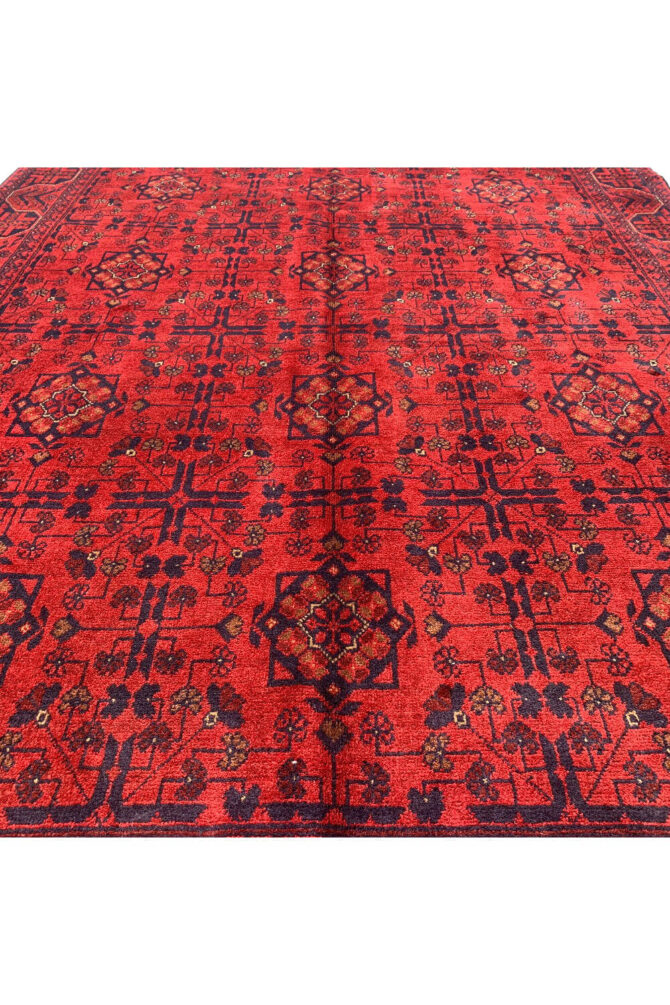 Authentic Hand Knotted Afghan Khal Muhammadi Wool Area Rug 7.9 X 5.9 Ft (855 HM) - Image 4