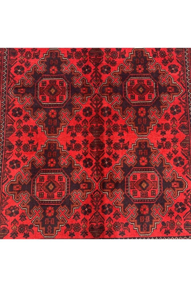 Authentic Hand Knotted Afghan Khal Muhammadi Wool Area Rug 7.5 X 5.9 Ft (860 HM) - Image 6