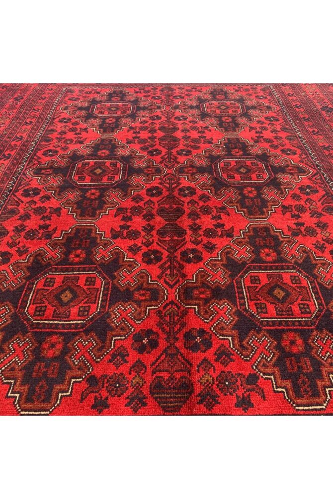Authentic Hand Knotted Afghan Khal Muhammadi Wool Area Rug 7.5 X 5.9 Ft (860 HM) - Image 4