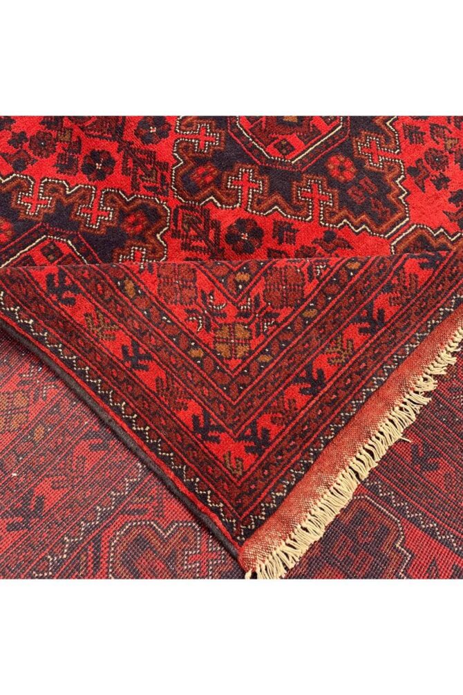 Authentic Hand Knotted Afghan Khal Muhammadi Wool Area Rug 7.5 X 5.9 Ft (860 HM) - Image 8