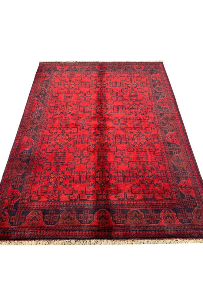 Authentic Hand Knotted Afghan Khal Muhammadi Wool Area Rug 7.8 X 5.8 Ft (863 HM) - Image 3