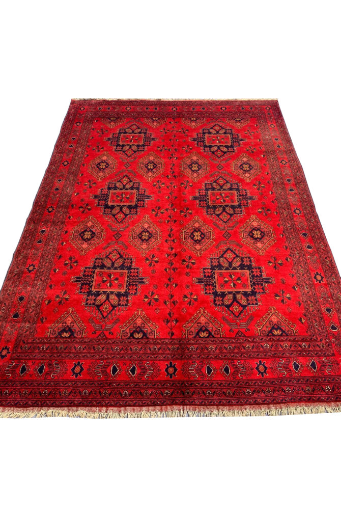 Authentic Hand Knotted Afghan Khal Muhammadi Wool Area Rug 9.3 X 6.5 Ft (868 HM) - Image 2
