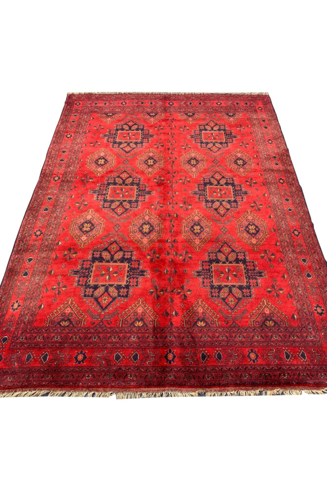 Authentic Hand Knotted Afghan Khal Muhammadi Wool Area Rug 9.3 X 6.5 Ft (868 HM) - Image 3