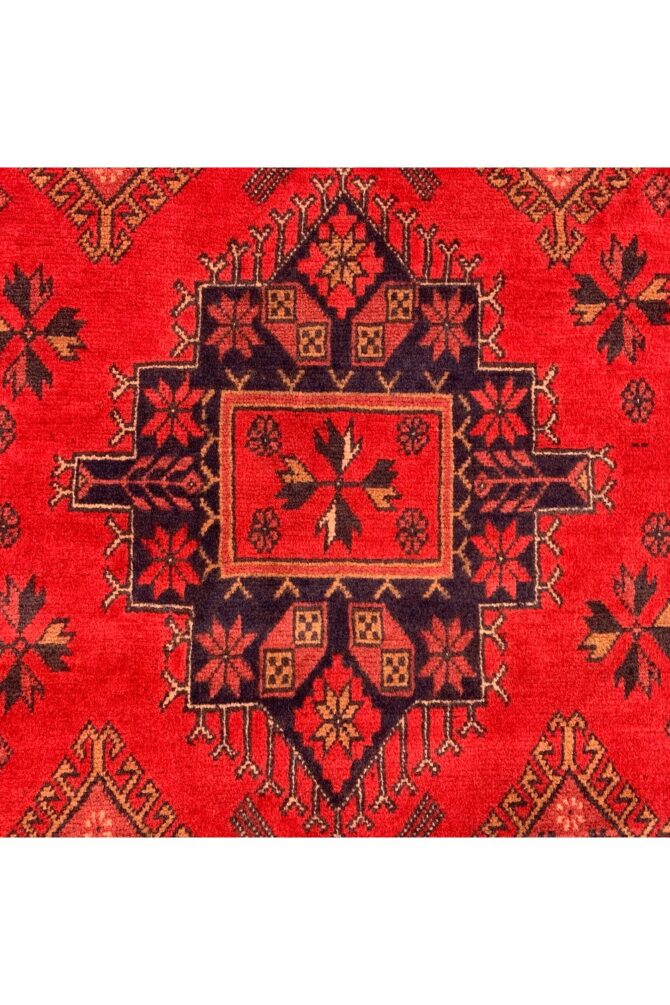 Authentic Hand Knotted Afghan Khal Muhammadi Wool Area Rug 9.3 X 6.5 Ft (868 HM) - Image 6