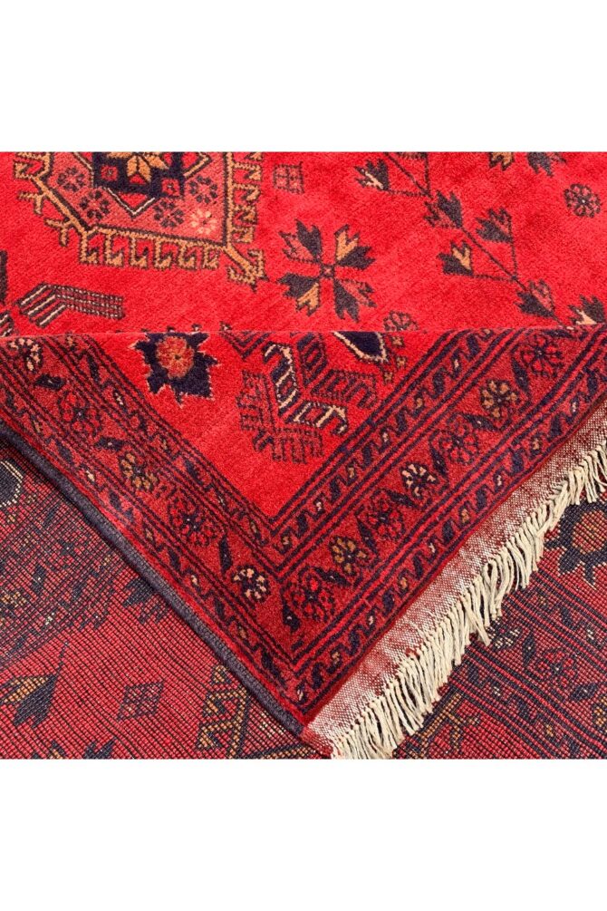 Authentic Hand Knotted Afghan Khal Muhammadi Wool Area Rug 9.3 X 6.5 Ft (868 HM) - Image 7