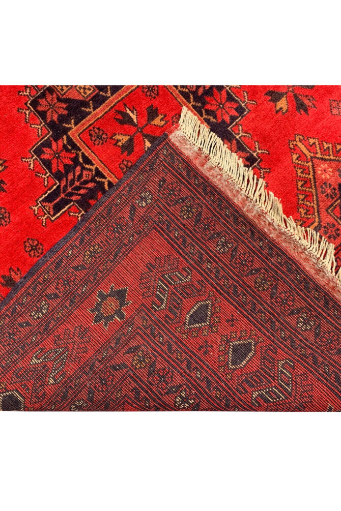 Authentic Hand Knotted Afghan Khal Muhammadi Wool Area Rug 9.3 X 6.5 Ft (868 HM) - Image 8