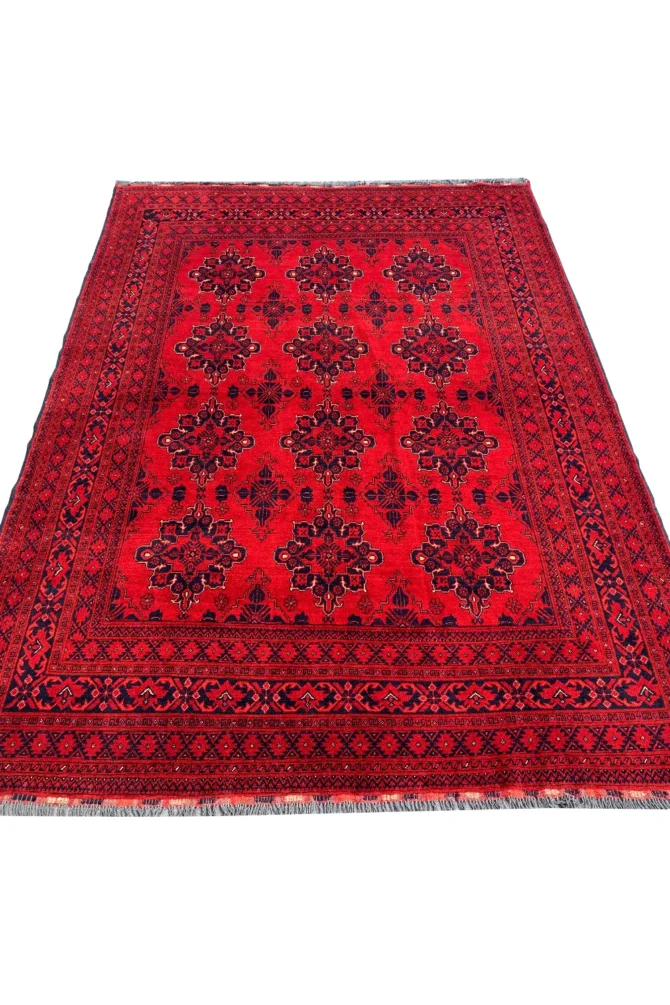 Authentic Hand Knotted Afghan Khal Muhammadi Wool Area Rug 9.2 X 6.7 Ft (870 HM) - Image 2