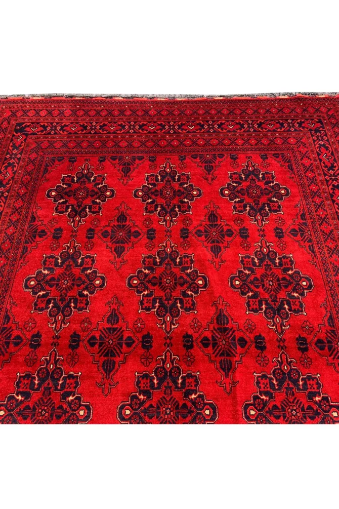 Authentic Hand Knotted Afghan Khal Muhammadi Wool Area Rug 9.2 X 6.7 Ft (870 HM) - Image 6