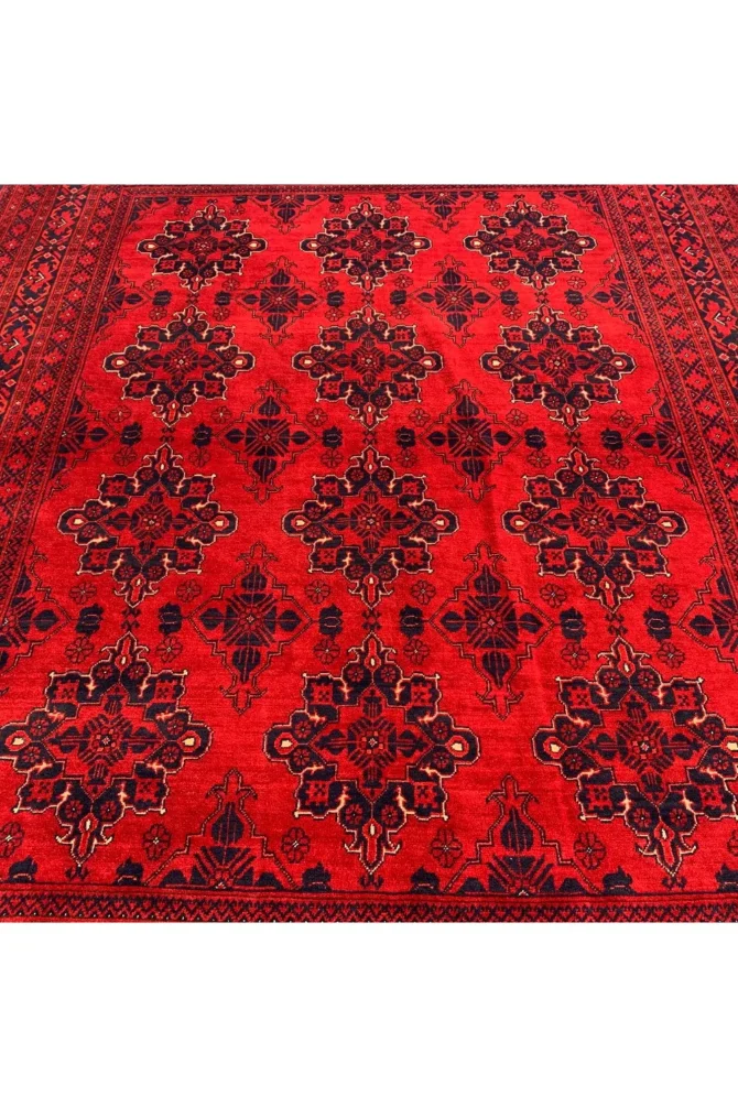 Authentic Hand Knotted Afghan Khal Muhammadi Wool Area Rug 9.2 X 6.7 Ft (870 HM) - Image 4