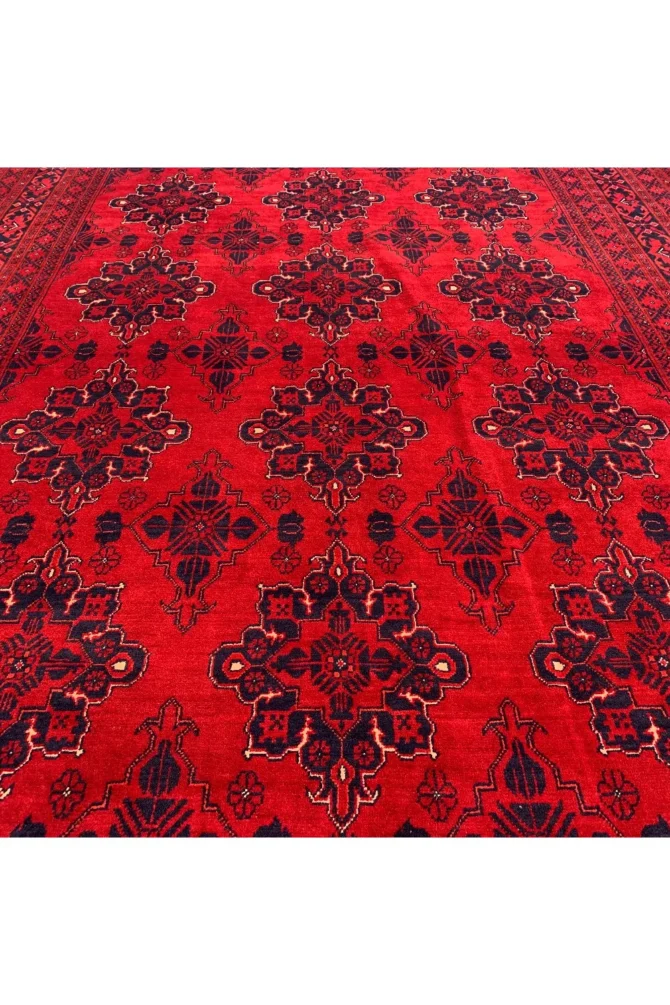 Authentic Hand Knotted Afghan Khal Muhammadi Wool Area Rug 9.2 X 6.7 Ft (870 HM) - Image 5