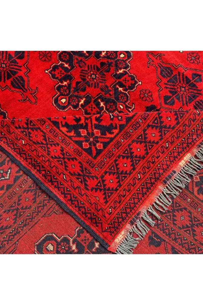 Authentic Hand Knotted Afghan Khal Muhammadi Wool Area Rug 9.2 X 6.7 Ft (870 HM) - Image 9