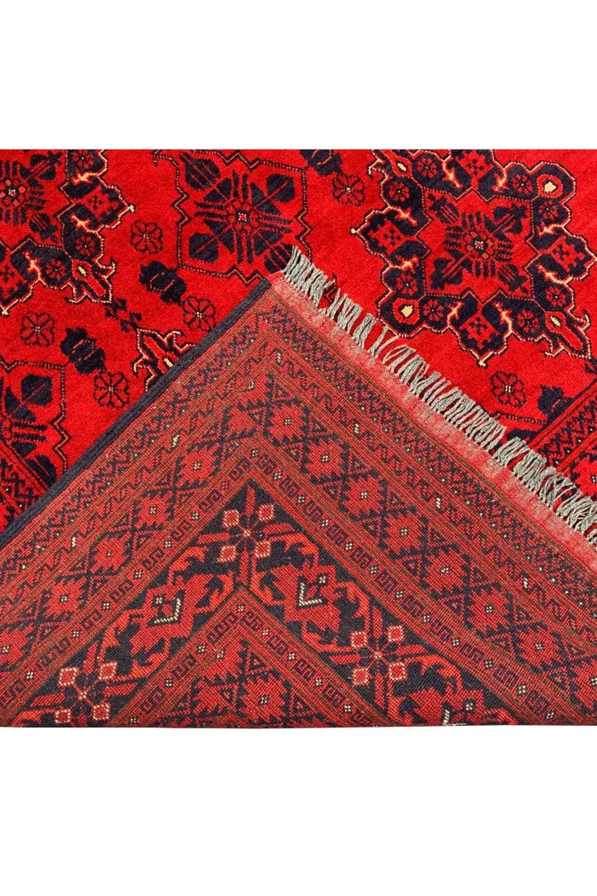 Authentic Hand Knotted Afghan Khal Muhammadi Wool Area Rug 9.2 X 6.7 Ft (870 HM) - Image 10