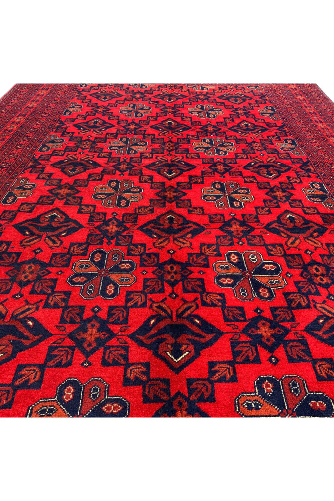 Authentic Hand Knotted Afghan Khal Muhammadi Wool Area Rug 9.6 X 6.5 Ft (873 HM) - Image 4