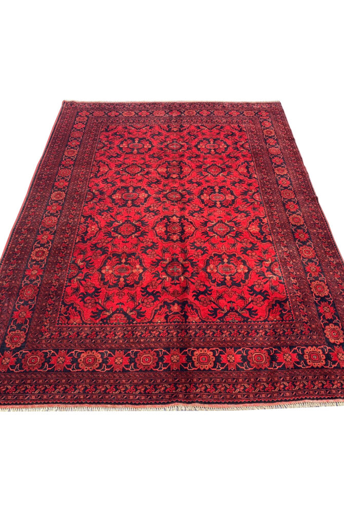 Authentic Hand Knotted Afghan Khal Muhammadi Wool Area Rug 9.5 X 6.8 Ft (877 HM) - Image 2