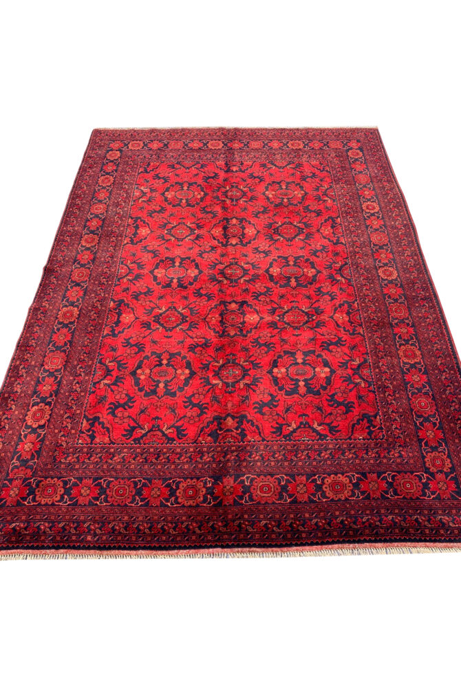 Authentic Hand Knotted Afghan Khal Muhammadi Wool Area Rug 9.5 X 6.8 Ft (877 HM) - Image 3